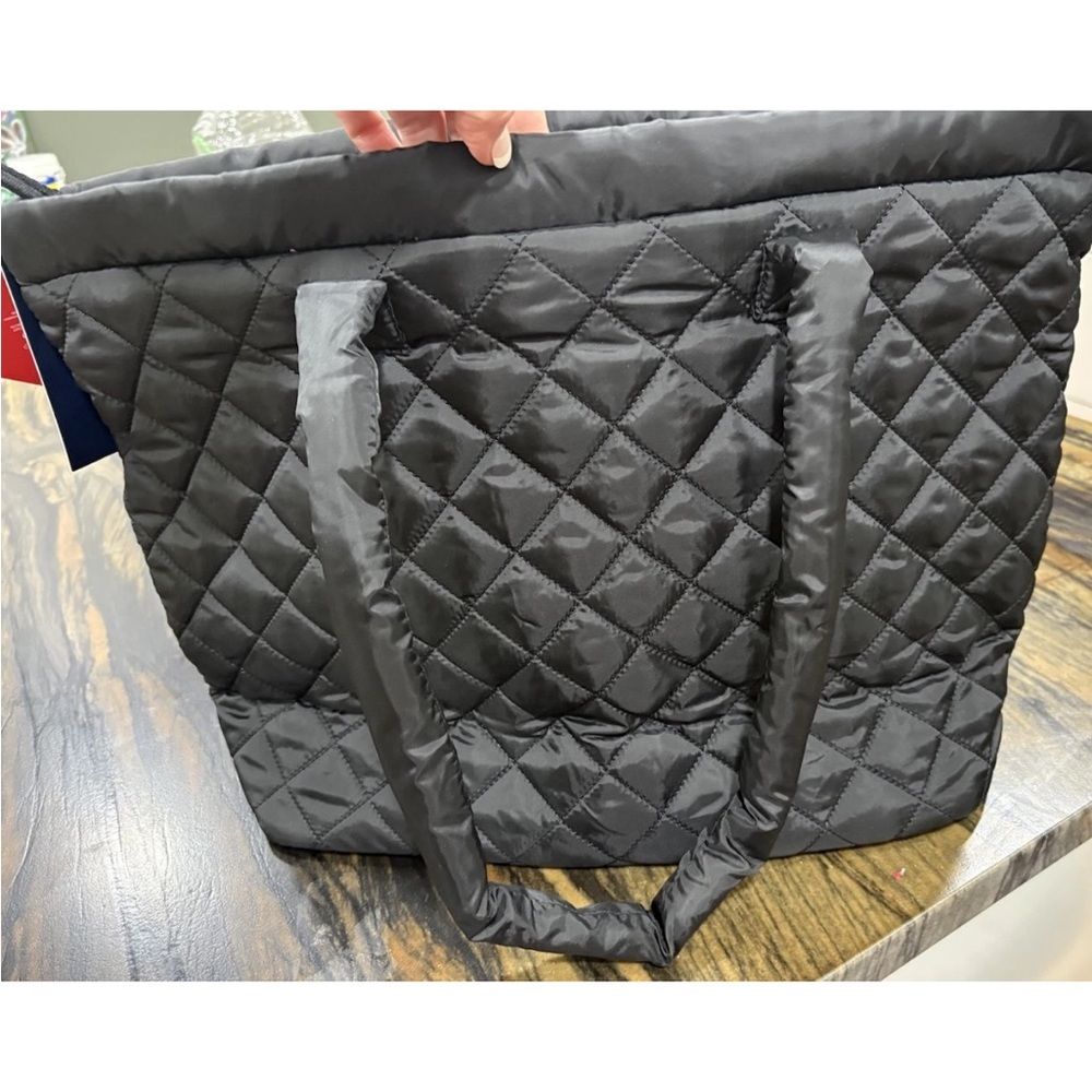 Reebok Black Quilted Tote Bag - Women's Shoulder Tote - Picture 4 of 7